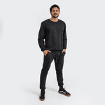Conjunto Moletom Masculino Gola Careca Com Blusa Com Calça Preto