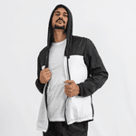 Corta Vento Masculino Conjunto Blusa Com Calça Preto e Branco