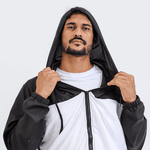 Corta Vento Masculino Conjunto Blusa Com Calça Preto e Branco