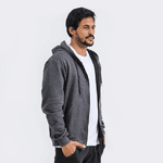 Blusa De Moletinho Masculino Com Zíper - Grafite