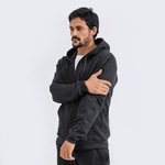Blusa De Moletinho Masculino Com Zíper Preto