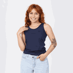 Regata Feminina Básica Azul