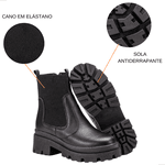 Bota Tratorada Preto Elástico e Zíper Tenehi