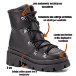 Bota Tratorada Preto Cadarço Corda Tenehi