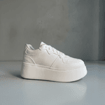 Tênis Plataforma Feminino Casual Moderno Branco