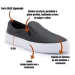 Slip On Tenehi Sintético Preto Casual