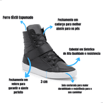 Tênis Cano Alto Fitness Preto Com Velcro Tenehi