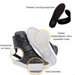 Tênis Cano Alto Fitness Preto Com Velcro Tenehi
