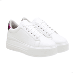 Tênis Flatform Plataforma Branco Traserinha Pink