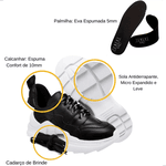 Tênis New Recortes Sneaker Chunky Preto - Cadarço Adicional 