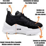 Tênis New Recortes Sneaker Chunky Preto - Cadarço Adicional 