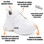 Tênis Branco Urbano Caixa Alta Chunky Cadarço Adicional 