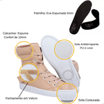 Tênis Cano Alto Fitness Nude Com Velcro Tenehi