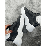 Tênis Feminino Casual Recortes Preto 