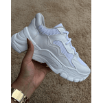Tênis Feminino Casual Recortes Branco 