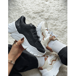 Tênis Feminino Casual Recortes Preto 