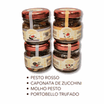 KIT GOURMET PESTOS E ANTEPASTOS ORGÂNICO (8 UNIDADES) - SOLARIUS - 8X30G.