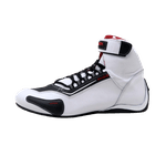 Tenis Motociclista Cano alto Couro forro tex espumado 311AT preto branco