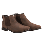 252LC-Botina Chelsea Masculina couro natural mustg e floater Terra