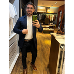 Blazer Skinny em Sarja Zip Off Bolso Embutido Marinho 00436