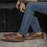 Sapatenis Masculino Connect em Couro - Brown