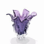 Vaso de Cristal Murano Atemporal Rose Intense Com Azul 32 cm