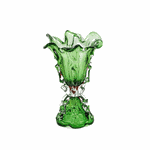 Vaso de Cristal Murano Atemporal Verde Com Âmbar 45 cm