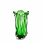 Vaso Murano Téo Âmbar com Verde 40 cm