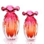 Par de Vasos Murano Trouxinha Âmbar