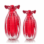 Par de Vasos Murano Trouxinha Âmbar