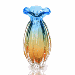 Vaso Murano Trouxinha Rose Intense Âmbar 24cm