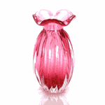 Vaso Murano Trouxinha Rose Intense Âmbar 24cm
