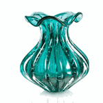 Vaso Trouxinha Murano Verde Âmbar 21cm 