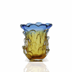 Vaso Cristal Murano Mars Azul com Âmbar