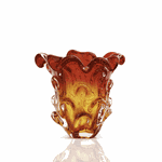 Vaso Murano Mini com Escamas Vermelho com Âmbar