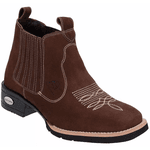 Bota Texana Country Masculina Rodeio de Couro Nobuck Café