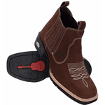 Bota Texana Country Masculina Rodeio de Couro Nobuck Café