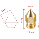 Bico para Extrusora MK8 - (0.4mm) Anycubic 4 Max