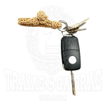 Chaveiro Trançado De Cordinha - Trança Redonda - Beje