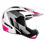 Capacete Bieffe 3 Sport Com Viseira Cristal 30th React Branco Rosa
