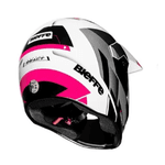 Capacete Bieffe 3 Sport Com Viseira Cristal 30th React Branco Rosa