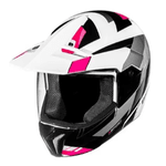Capacete Bieffe 3 Sport Com Viseira Cristal 30th React Branco Rosa