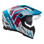 Capacete Bieffe B-trail Defender C/ Óculos On Road Off Road Rosa Azul