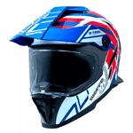 Capacete Bieffe B-trail Defender C/ Óculos On Road Off Road Azul