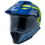 Capacete Bieffe B-trail Defender C/ Óculos On Road Off Road Cinza Azul