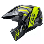 Capacete Bieffe B-trail Defender C/ Óculos On Road Off Road Preto Amarelo