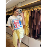 Saia Celine Linho Amarração Amarela