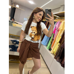 Saia Celine Linho Amarração Marrom