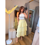 Saia Emma Camadas Amarelo Manteiga 