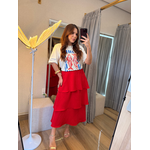 Saia Emma Camadas Vermelha 